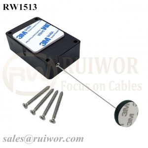 RW1513 Cuboid Multifunctional Retractable Cable with Dia 30MMx5.5MM Circular Adhesive ABS Block