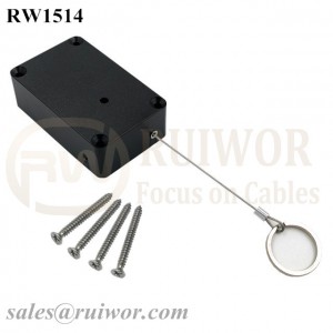 RW1514 Cuboid Multifunctional Retractable Cable with Demountable Key Ring for Retail Product Positioning