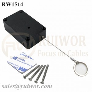 RW1514 Cuboid Multifunctional Retractable Cable with Demountable Key Ring for Retail Product Positioning