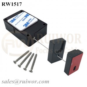 RW1517 Cuboid Multifunctional Retractable Cable with Magnetic Clasps Holder End for Mobile Phone Retail Security Display