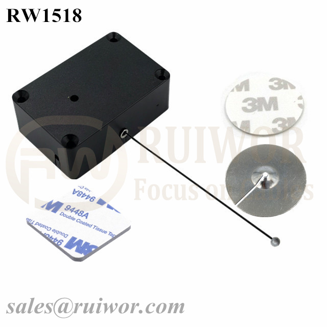 Free sample for Exhibition Security Display Recoiler -
 RW1518 Cuboid Multifunctional Retractable Cable with Dia 38mm Circular Sticky metal Plate Factory Wholesale Security Solution – Ruiwor