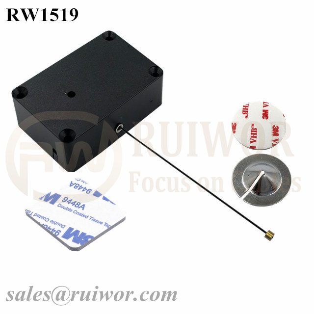 Manufacturing Companies for Heavy Duty Retractable Pulley -
 RW1519 Cuboid Multifunctional Retractable Cable with Dia 22mm Circular Sticky metal Plate Used in Consumer Electronics Store – Ruiwor