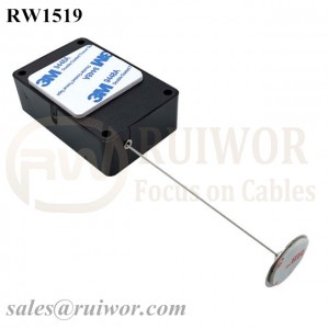 RW1519 Cuboid Multifunctional Retractable Cable with Dia 22mm Circular Sticky metal Plate Used in Consumer Electronics Store