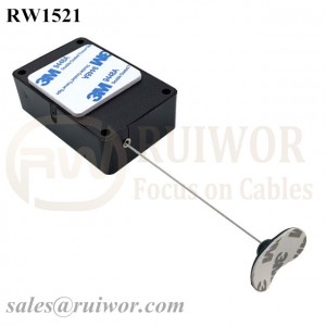 RW1521 Cuboid Multifunctional Retractable Cable with Retractable Cable and 33x19MM Oval Sticky Flexible Rubber Tips Cable End