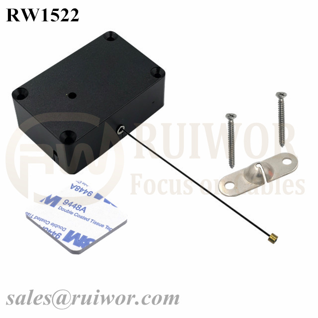 Rapid Delivery for Retractable Rope -
 RW1522 Cuboid Multifunctional Retractable Cable with 10x31MM Two Screw Perforated Oval Metal Plate Connector Installed by Screw – Ruiwor