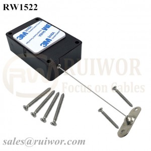 RW1522 Cuboid Multifunctional Retractable Cable with 10x31MM Two Screw Perforated Oval Metal Plate Connector Installed by Screw