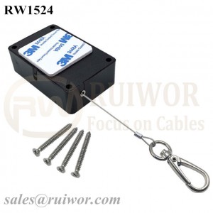 RW1524 Cuboid Multifunctional Retractable Cable with Key Hook Cable End