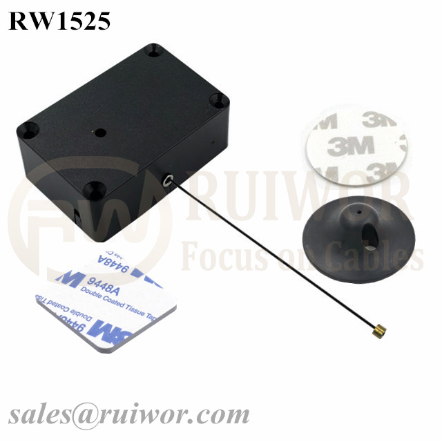 RW1525 Cuboid Multifunctional Retractable Cable with Dia 38mm Circular Adhesive Plastic Plate Connector Featured Image