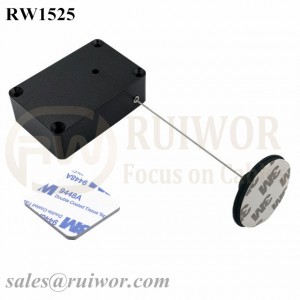 RW1525 Cuboid Multifunctional Retractable Cable with Dia 38mm Circular Adhesive Plastic Plate Connector