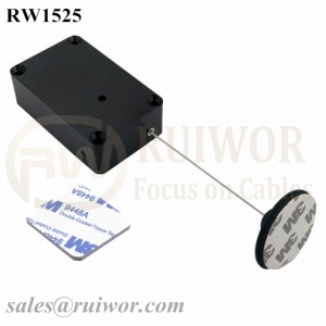 RW1525 Cuboid Multifunctional Retractable Cable with Dia 38mm Circular Adhesive Plastic Plate Connector