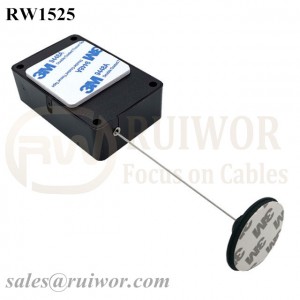 RW1525 Cuboid Multifunctional Retractable Cable with Dia 38mm Circular Adhesive Plastic Plate Connector