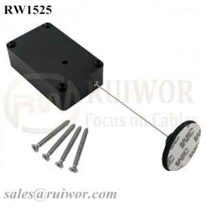 RW1525 Cuboid Multifunctional Retractable Cable with Dia 38mm Circular Adhesive Plastic Plate Connector