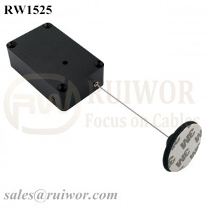 RW1525 Cuboid Multifunctional Retractable Cable with Dia 38mm Circular Adhesive Plastic Plate Connector