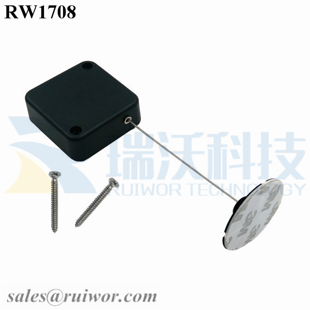 RW1708 Square Security Tether Plus Dia 38mm Circular Sticky Flexible ABS Plate for Cambered Surface Products