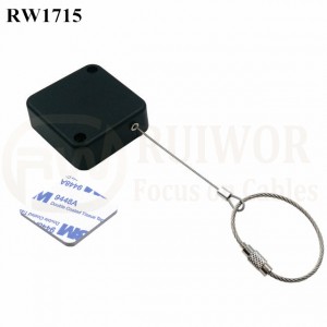 Best-Selling Anti Theft Recoiler -
 RW1715 Square Security Tether Plus Size Customizable Wire Rope Ring Catch – Ruiwor