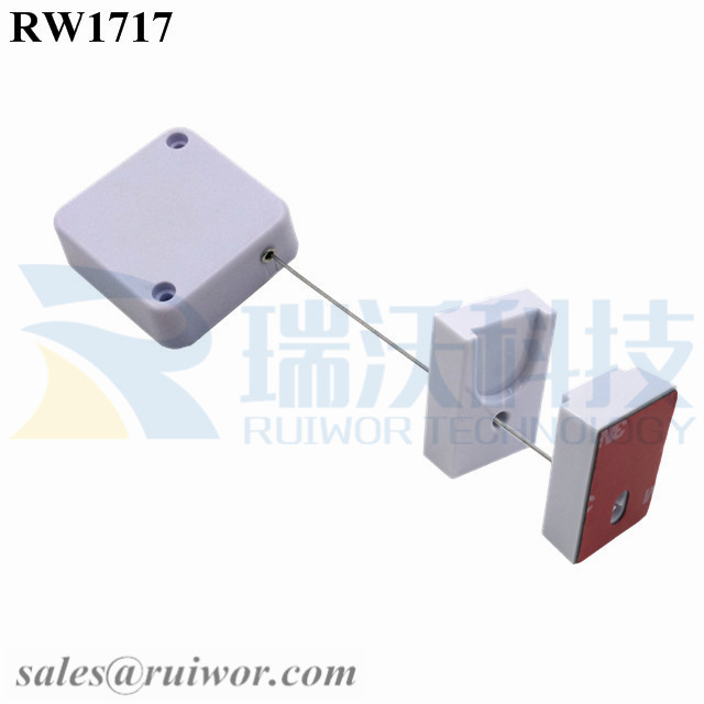 RW1717 Square Security Tether Plus Magnetic Clasps Cable Holder for Cell Phone Security Retail Display