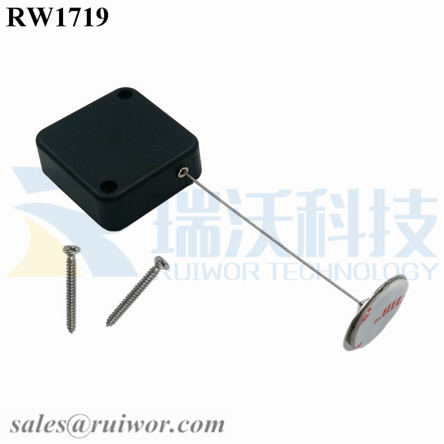 RW1719 Square Security Tether Plus Dia 22mm Circular Sticky metal Plate