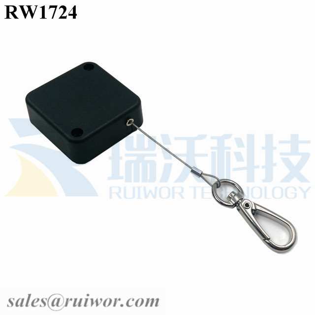 Factory making Retractable Hanging Basket Pulley - RW1724 Square Security Tether Plus Key Hook – Ruiwor