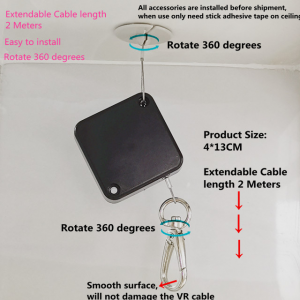 Trending Products Retractable Pulley System -
 RUIWOR RW1724 VR Cable Management System rotate 360 degrees retractable cable length 2 meters – Ruiwor