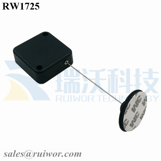 Quality Inspection for Retractable Lanyards For Id Badges -
 RW1725 Square Security Tether Plus Dia 38mm Circular Adhesive Plastic Plate – Ruiwor