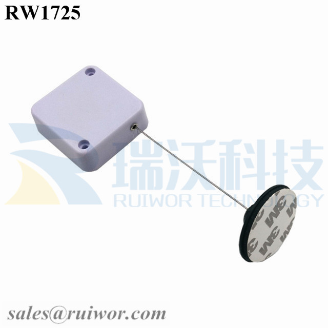 RW1725 Square Security Tether Plus Dia 38mm Circular Adhesive Plastic Plate