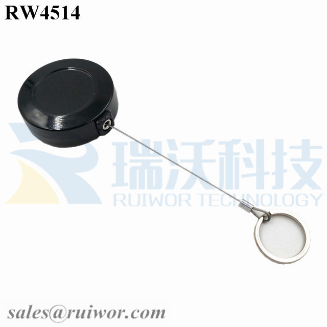 Free sample for Exhibition Security Display Recoiler -
 RW4514 Round Display Pull Box Plus with Demountable Key Ring  – Ruiwor