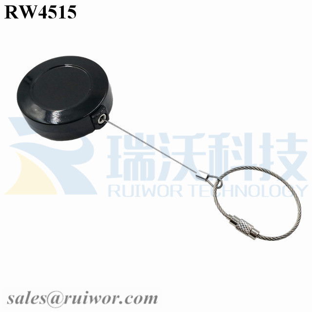 Good Wholesale Vendors Anti Theft Cable -
 RW4515 Round Display Pull Box Plus Wire Rope Ring Catch – Ruiwor