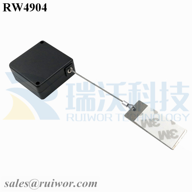 RW4904 Square Ratcheting Retractable Tether Plus Pause Function Plus 45X19mm Rectangular Sticky metal Plate