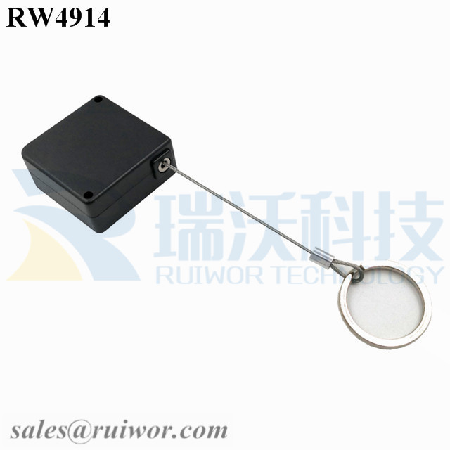 Ordinary Discount Retractable Name Tag Holder -
 RW4914 Square Ratcheting Retractable Tether Plus Ratchet Function and Demountable Key Ring – Ruiwor