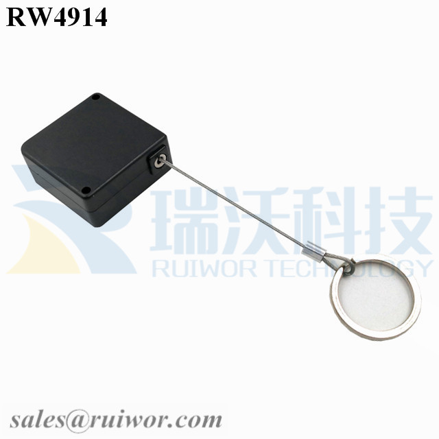RW4914 Retractable Cable specifications (cable exit details, box size details)