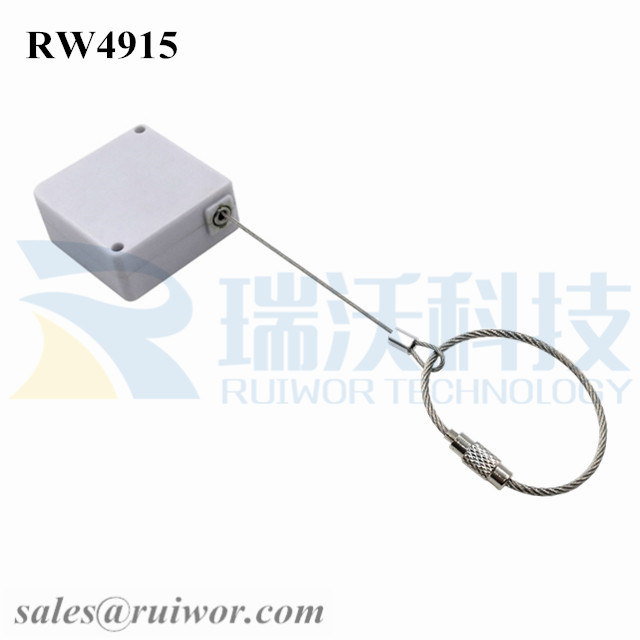 RW4915 Square Ratcheting Retractable Tether Plus Stop Function Plus Wire Rope Ring Catch