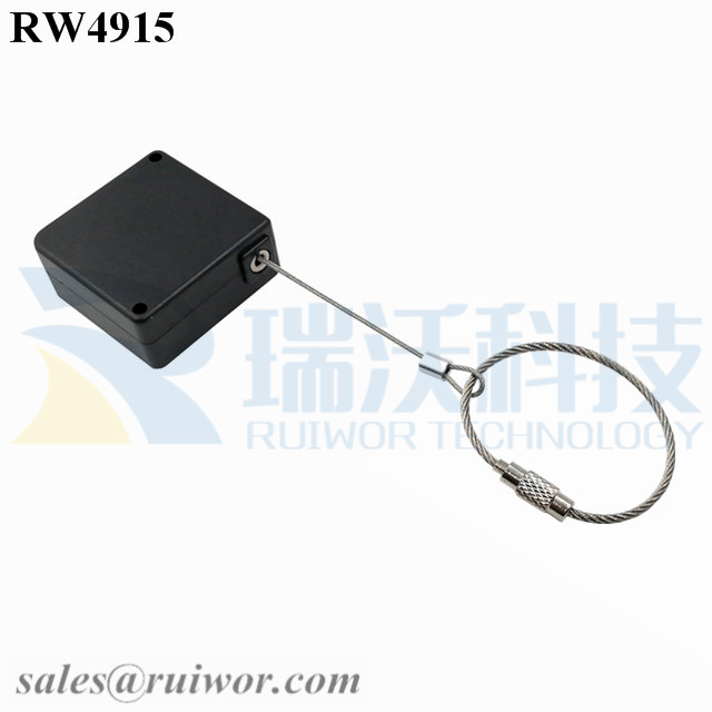 RW4915 Retractable Cable specifications (cable exit details, box size details)