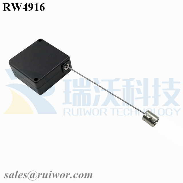 RW4916 Retractable Cable specifications (cable exit details, box size details)