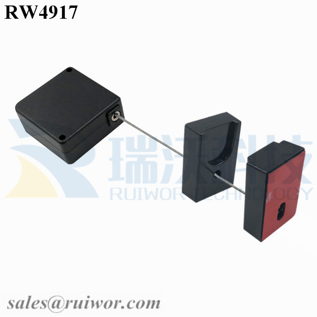 RW4917-Retractable-Cable-Black-Box-With-Rectangle-Magnetic-Clasps-Holder-End