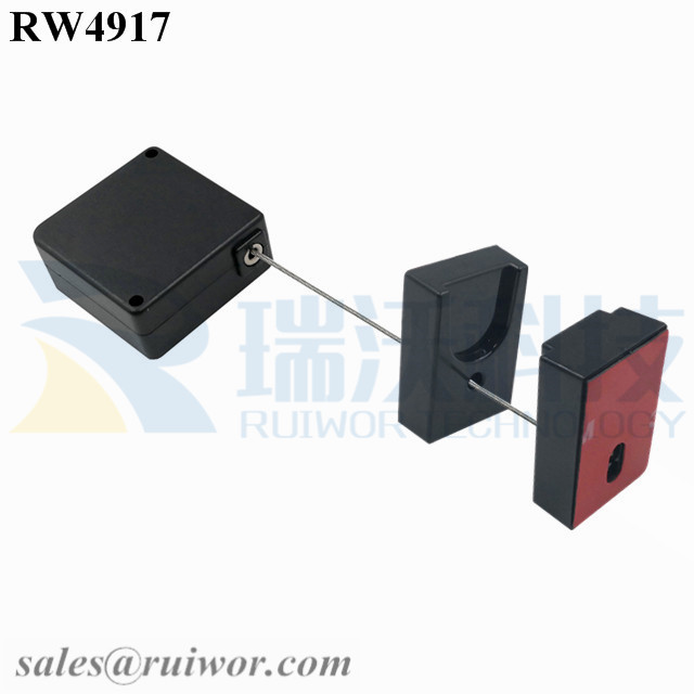 Factory Promotional Retractable Spring Balancer -
 RW4917 Square Ratcheting Retractable Tether Plus Ratchet Function and Magnetic Clasps Cable Holder – Ruiwor