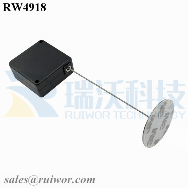 Factory Promotional Retractable Spring Balancer -
 RW4918 Square Ratcheting Retractable Tether Plus Stop Function and Dia 38mm Circular Sticky metal Plate – Ruiwor