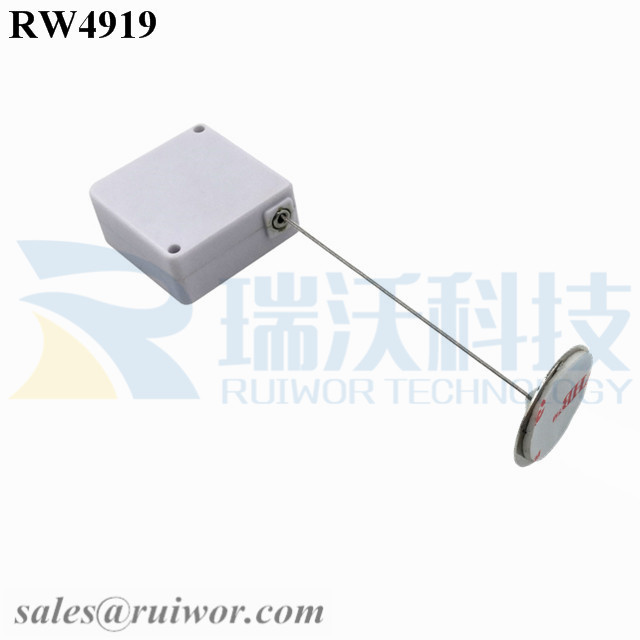 RW4919 Square Ratcheting Retractable Tether Plus Pause Function and Dia 22mm Circular Sticky metal Plate