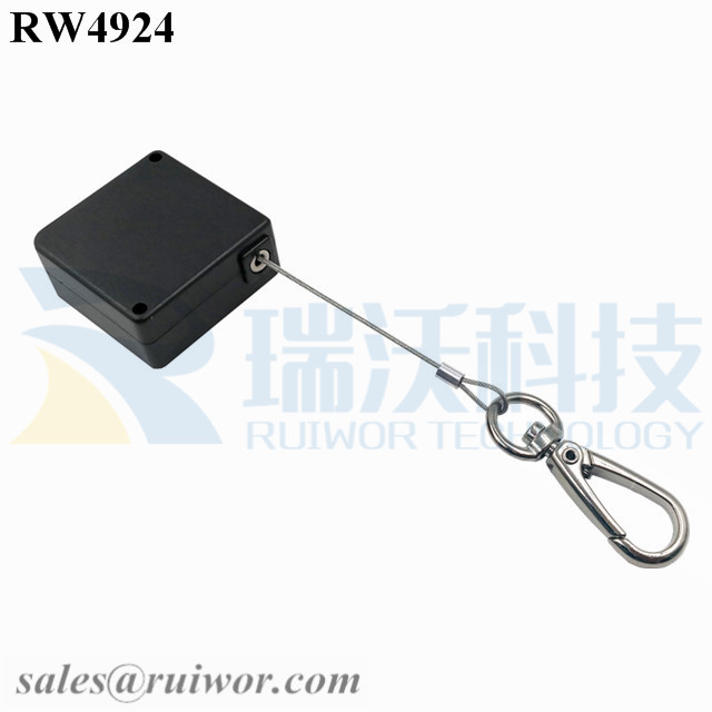 RW4924 Retractable Cable specifications (cable exit details, box size details)