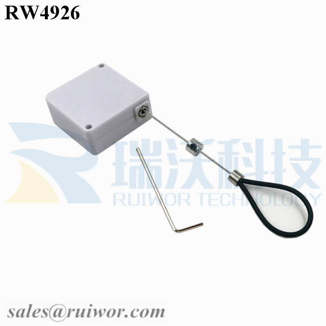 RW4926 Square Ratcheting Retractable Tether Plus Stop Function and Adjustable Wire Loop Coated Silicone Hose