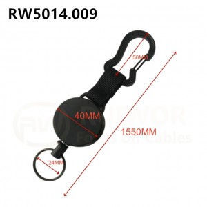 RUIWOR RW5014.009 Secure Portability Retractable Belt-Mounted Keychain Crafted with Polymer Polyethylene Rope for Key Suspension