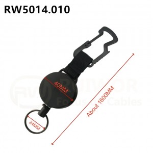 RUIWOR RW5014.010 Multifunctional Outdoor Carabiner with Retractable Steel Wire Quick-Lock Keychain, Bottle Opener & Hex Tool