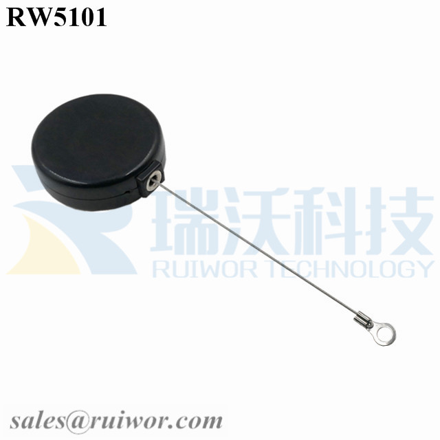 RW5101 Mini Retractor specifications (cable exit details, box size details)