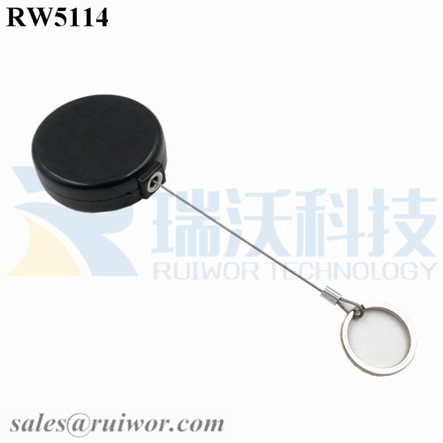 2020 China New Design Merchandise Security Tether - RW5114 Round Mini Anti Lost Recoiler Plus with Demountable Key Ring  – Ruiwor