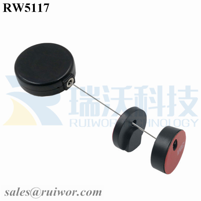 RW5117 Round Mini Anti Lost Recoiler Plus Magnetic Clasps Cable Holder