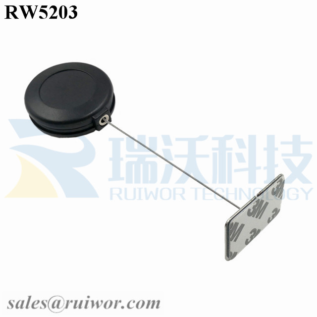 RW5203 Security Tether specifications (cable exit details, box size details)