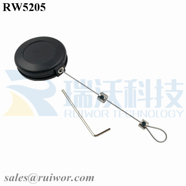 RW5205 Security Tether specifications (cable exit details, box size details)