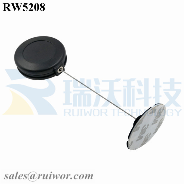 Special Design for Pulley For Hanging Plants -
 RW5208 Round Anti Theft Retractor Plus Dia 38mm Circular Sticky Flexible ABS Plate – Ruiwor