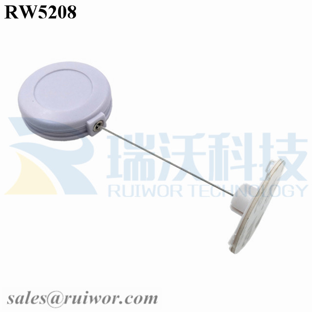 RW5208 Round Anti Theft Retractor Plus Dia 38mm Circular Sticky Flexible ABS Plate