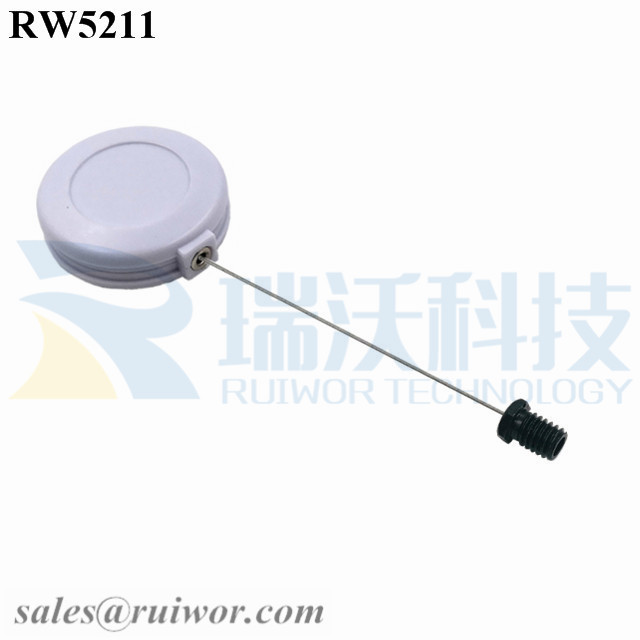 RW5211 Round Anti Theft Retractor Plus M6x8MM /M8x8MM or Customized Flat Head Screw Cable End