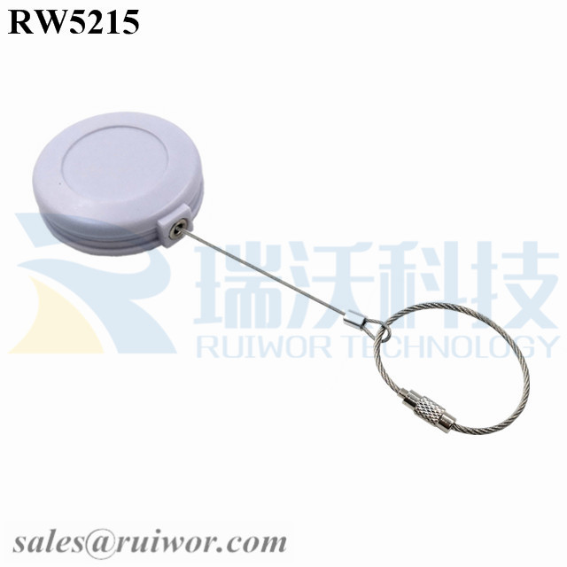 RW5215 Round Anti Theft Retractor Plus Wire Rope Ring Catch